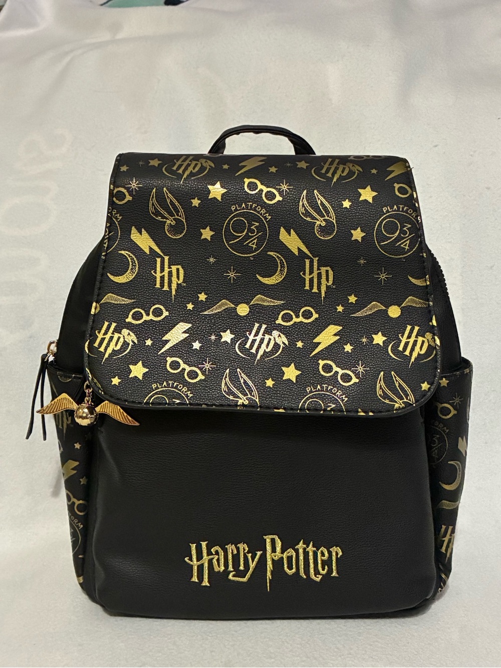 NWT Harry Potter Black & Gold Mini Backpack